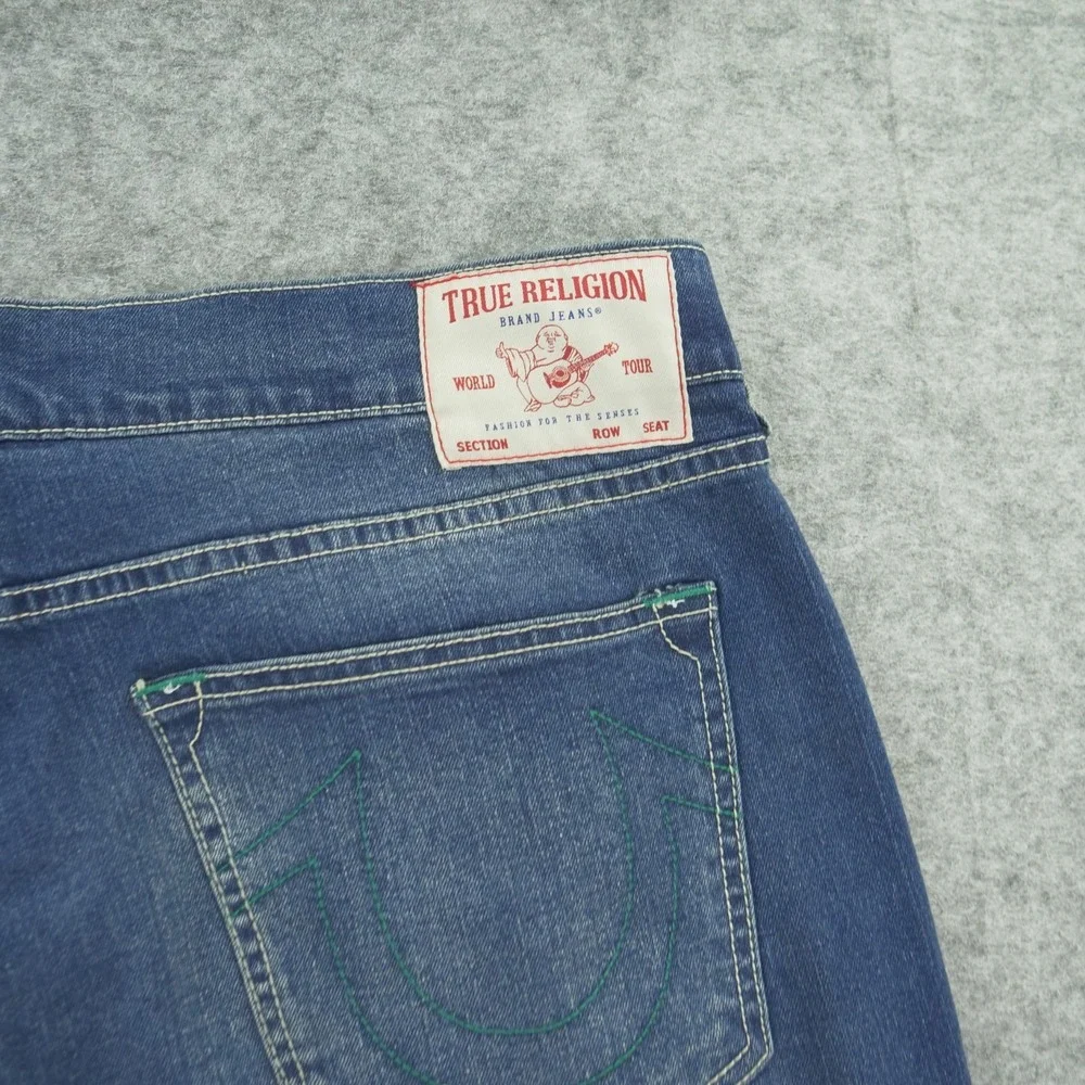 True Religion Jeans Mens 36 Blue Ricky Relax Slim Mid Rise Zip Fly